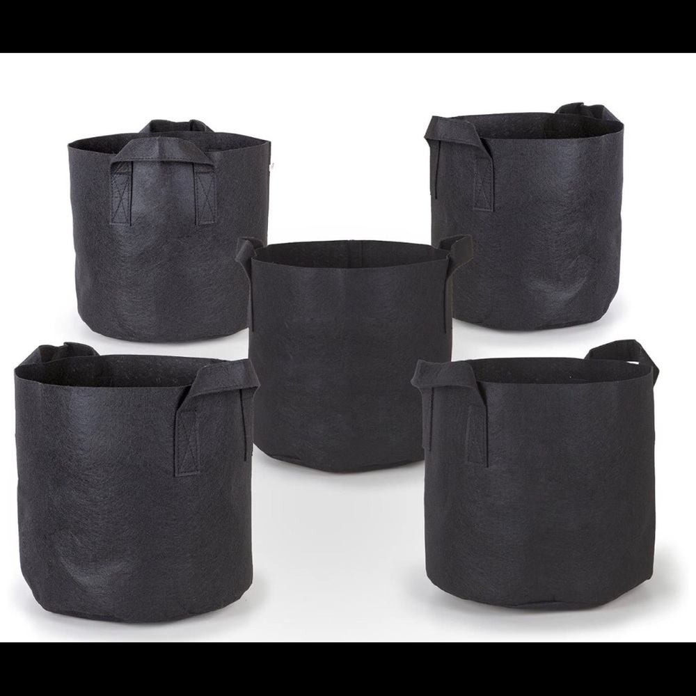 5-Pack 2 Gal Grow/Aeration Fabric Pots w/Handles